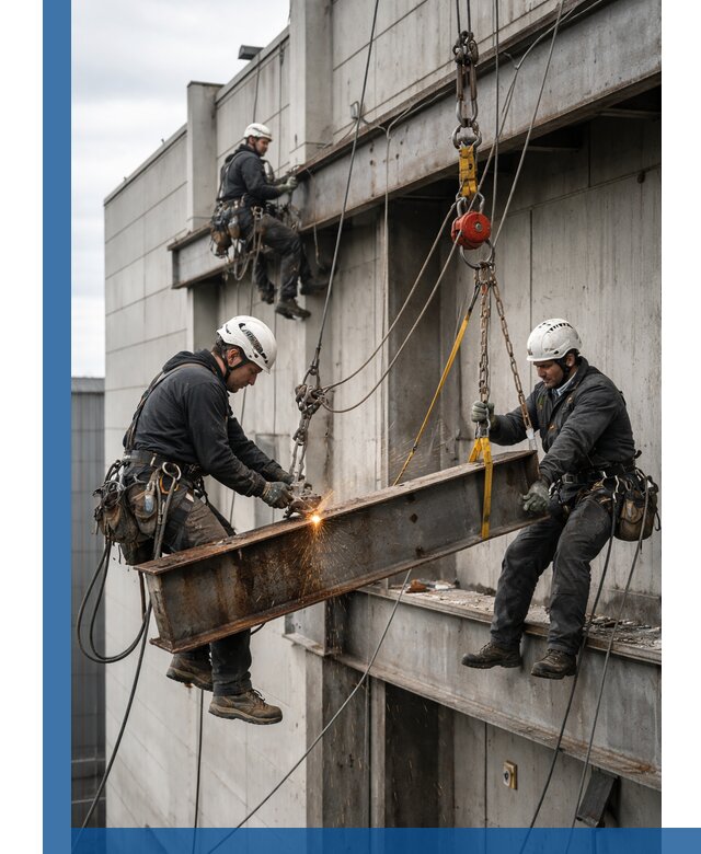 Демонтаж металлоконструкций на высоте в Анжере-Судженске под ключ