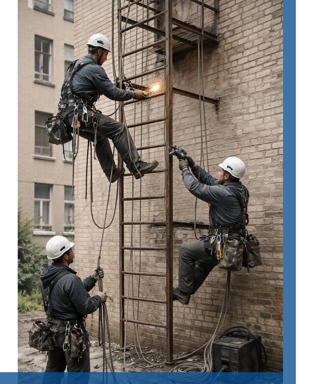 Ремонт пожарной лестницы в Анжере-Судженске от 7693 р. | ВЫСОТНИК-Нжр