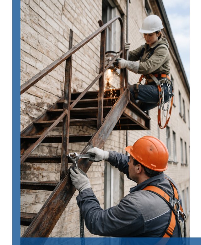 Ремонт и восстановление пожарных лестниц с выездом в Анжере-Судженске