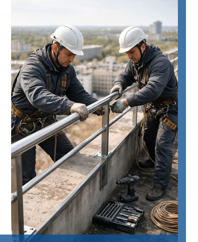 Монтаж перил на высоте в Анжере-Судженске от 2564 р. | ВЫСОТНИК-Нжр