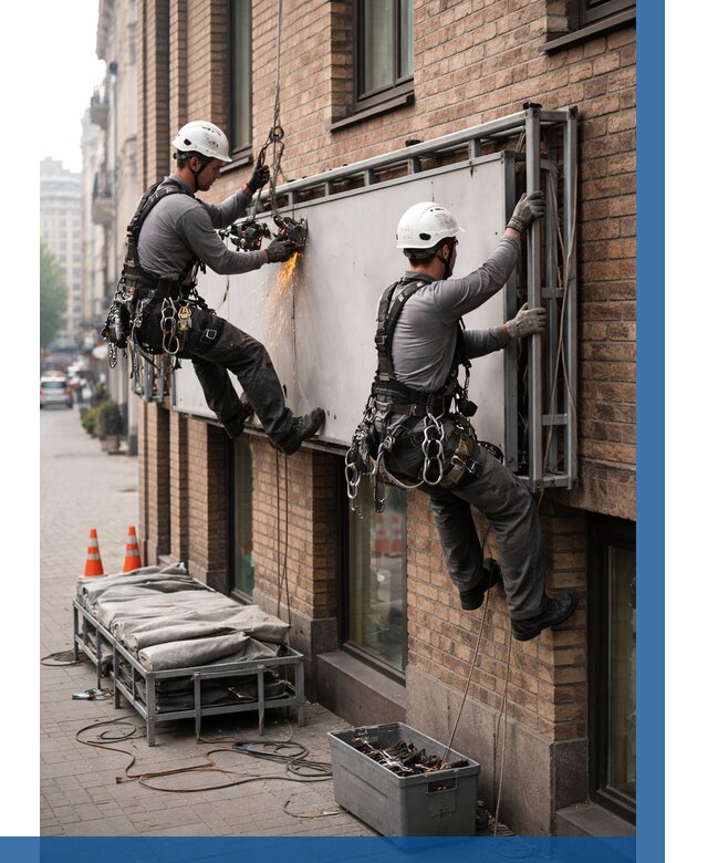 Демонтаж рекламной вывески в Анжере-Судженске от 6667 р. | ВЫСОТНИК-Нжр