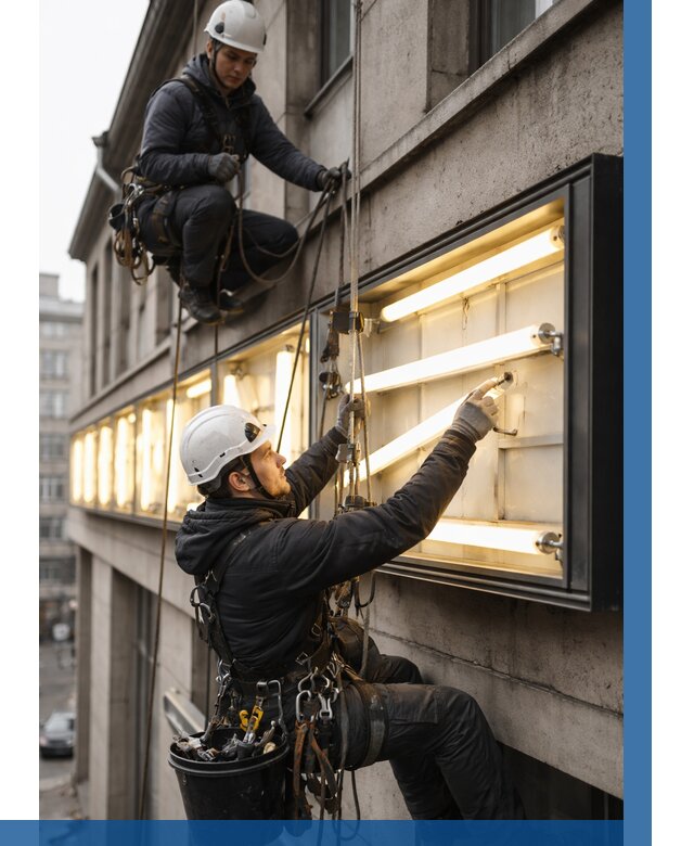 Замена ламп в вывеске в Анжере-Судженске под ключ от 3590 р. | ВЫСОТНИК-Нжр