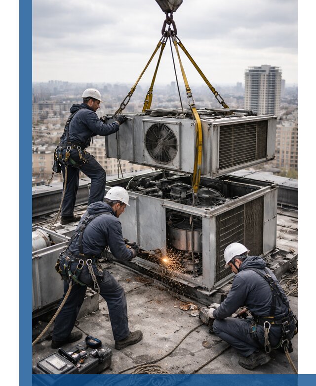 Демонтаж крышной установки в Анжере-Судженске любой сложности