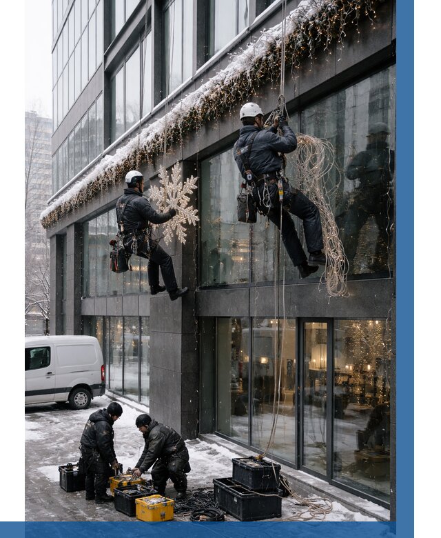 Демонтаж новогоднего оформления в Анжере-Судженске от 5641 р. | ВЫСОТНИК-Нжр