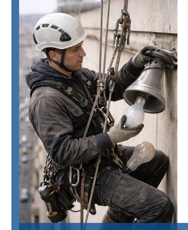 Замена ламп на высоте в Анжере-Судженске профессионально и быстро