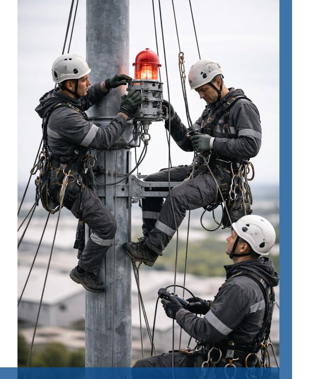 Монтаж заградительных огней в Анжере-Судженске от 8718 р. | ВЫСОТНИК-Нжр