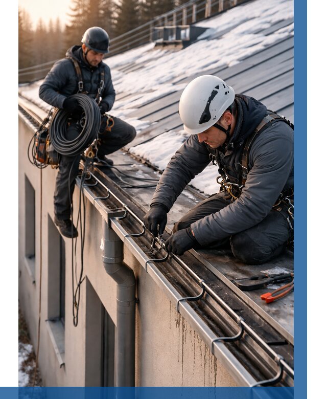 Монтаж греющего кабеля на кровле в Анжере-Судженске от 462 р. | ВЫСОТНИК-Нжр