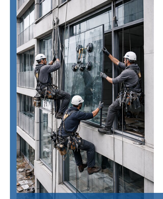 Фасадное остекление и монтаж витражей зданий в Анжере-Судженске под ключ