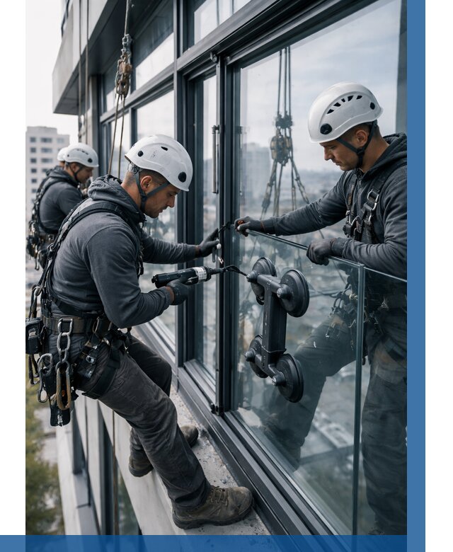 Витражное остекление зданий в Анжере-Судженске от 3590 р. | ВЫСОТНИК-Нжр