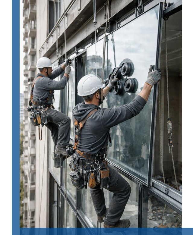 Витражное остекление фасадов и лоджий в Анжере-Судженске под ключ