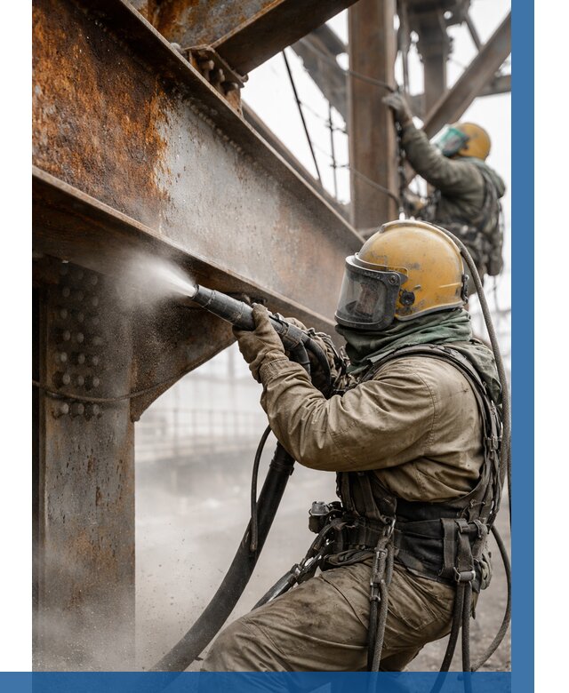 Пескоструйная очистка металлоконструкций в Анжере-Судженске по 615 р. ВЫСОТНИК-Нжр