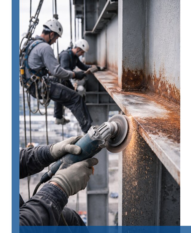 Зачистка металла от ржавчины и подготовка поверхностей в Анжере-Судженске