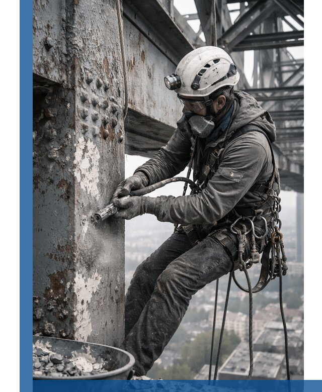 Удаление старой краски с металлических конструкций в Анжере-Судженске