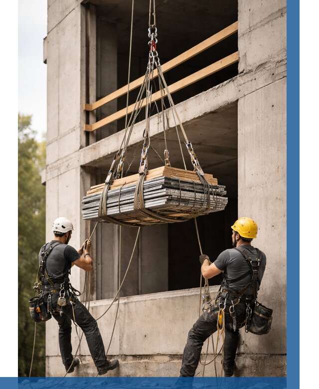 Подъем материала на этаж веревками в Анжере-Судженске от 1539 р. | ВЫСОТНИК-Нжр