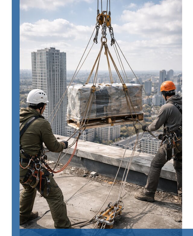 Подъем и монтаж крупногабаритных грузов на крышу в Анжере-Судженске