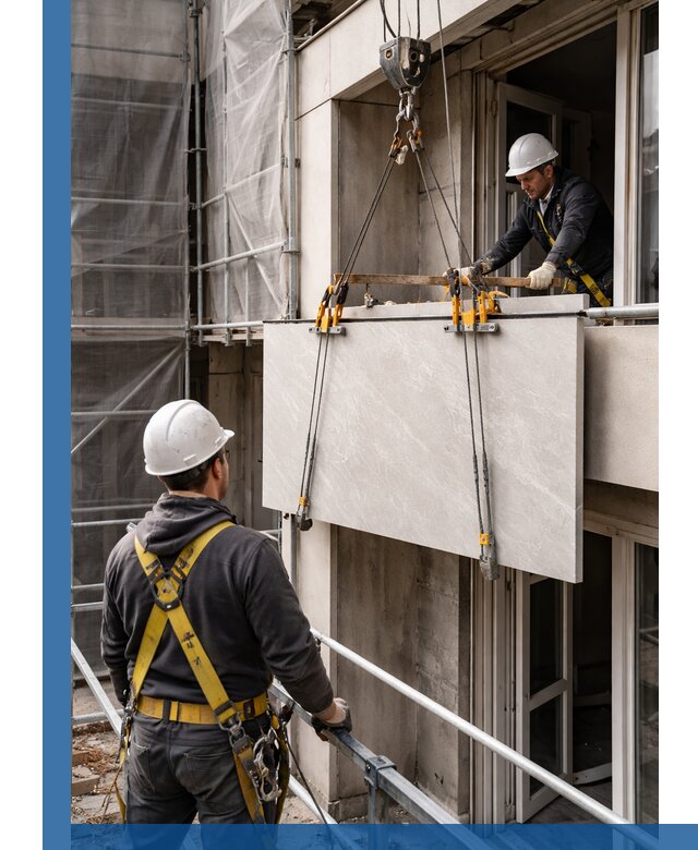 Подъем керамогранита на этаж в Анжере-Судженске грузчиками и техникой