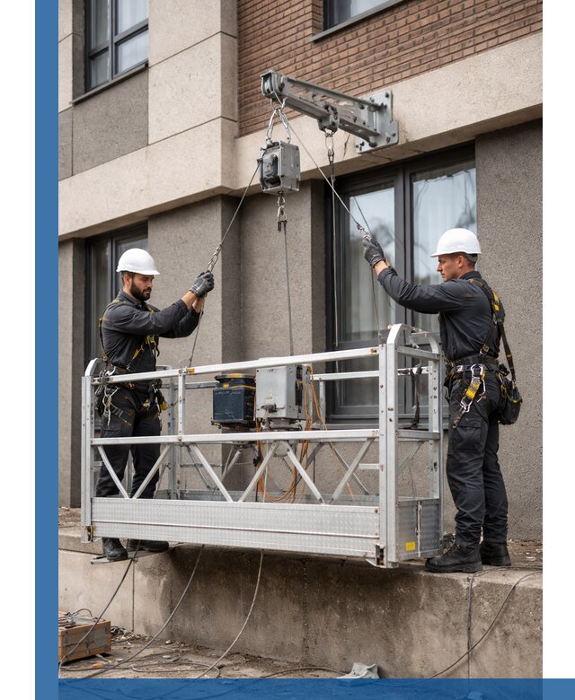 Монтаж и подъем фасадной люльки в Анжере-Судженске с гарантией безопасности