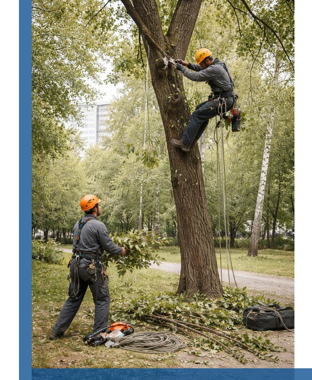 Санитарная обрезка деревьев в Анжере-Судженске, профессионально и безопасно