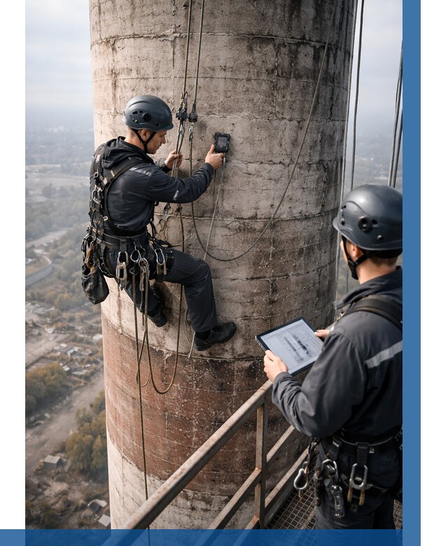 Обследование дымовой трубы в Анжере-Судженске от 8206 р. | ВЫСОТНИК-Нжр
