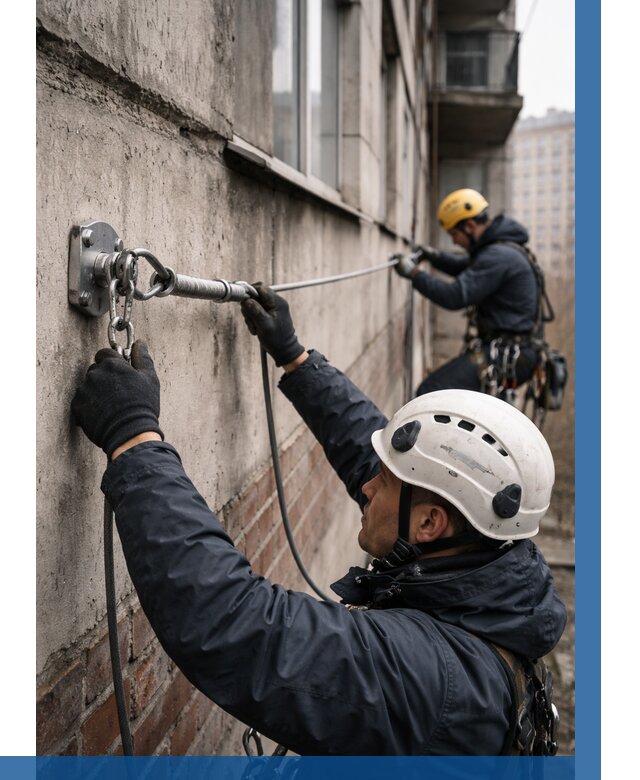 Монтаж анкерных линий в Анжере-Судженске от 3077 р. | ВЫСОТНИК-Нжр