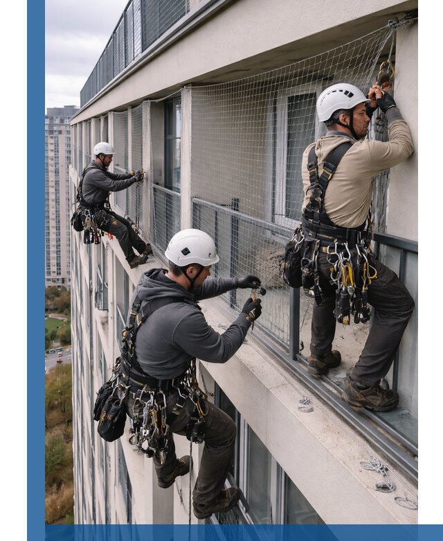 Профессиональный монтаж защитной сетки от птиц в Анжере-Судженске